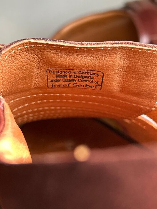 Josef Seibel Mens Brown Leather Slip-On Comfort Shoes Size 45 Made In Bulgaria